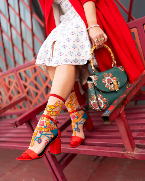 Chaussettes transparentes mi-mollet Année du Serpent-5