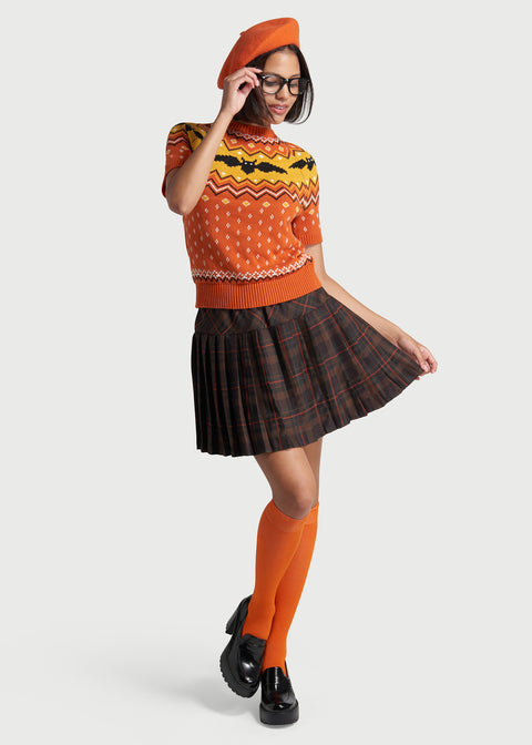 Pull à manches courtes jacquard « C'est comme une chauve-souris »-6